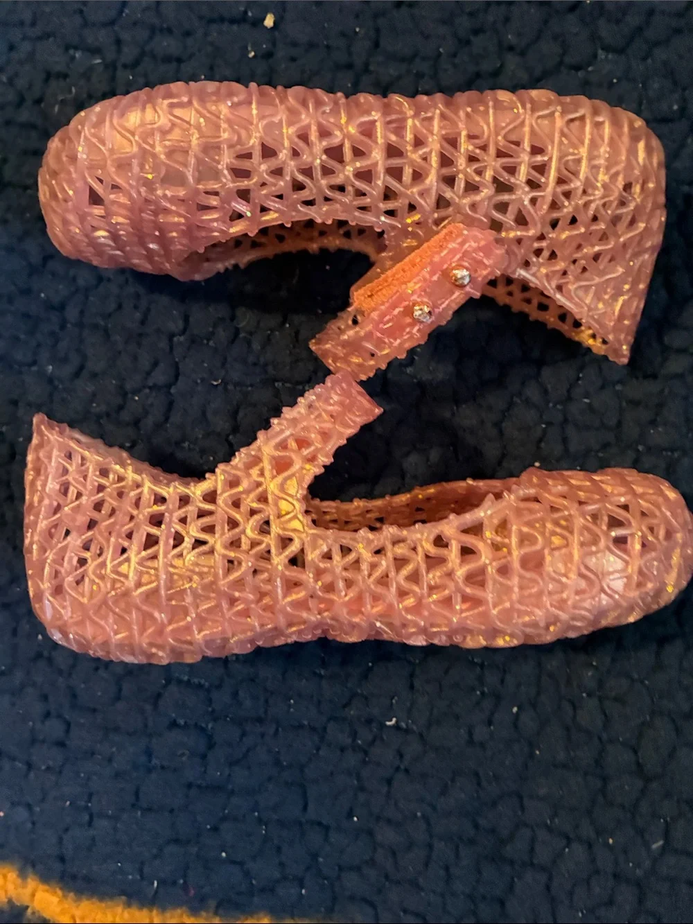 Mini Melissa pink Jelly Woven Mary Jane Sandals